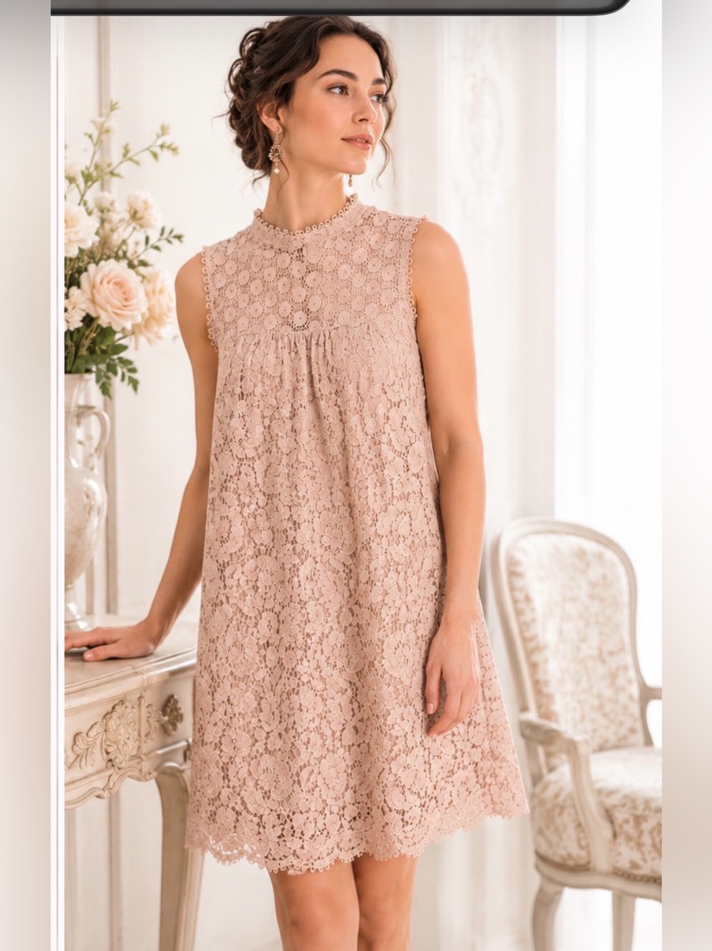Xhilaration Blush Lace Sleeveless Mini Dress